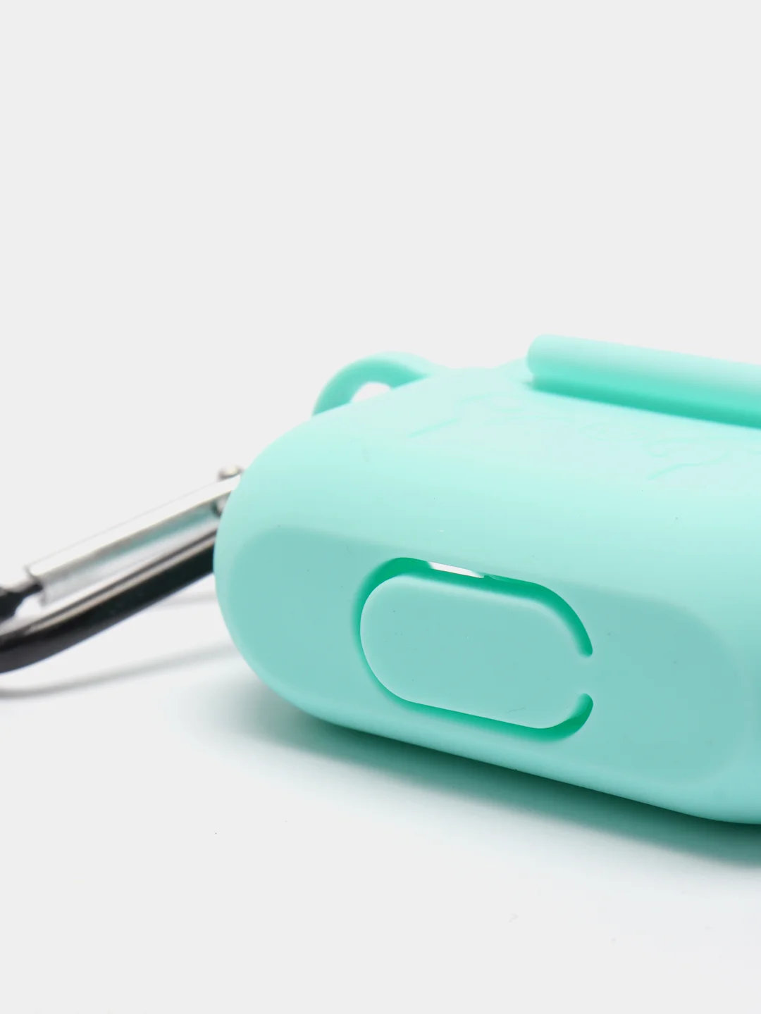 Белый силиконовый чехол с карабином для наушников AirPods 1, 2