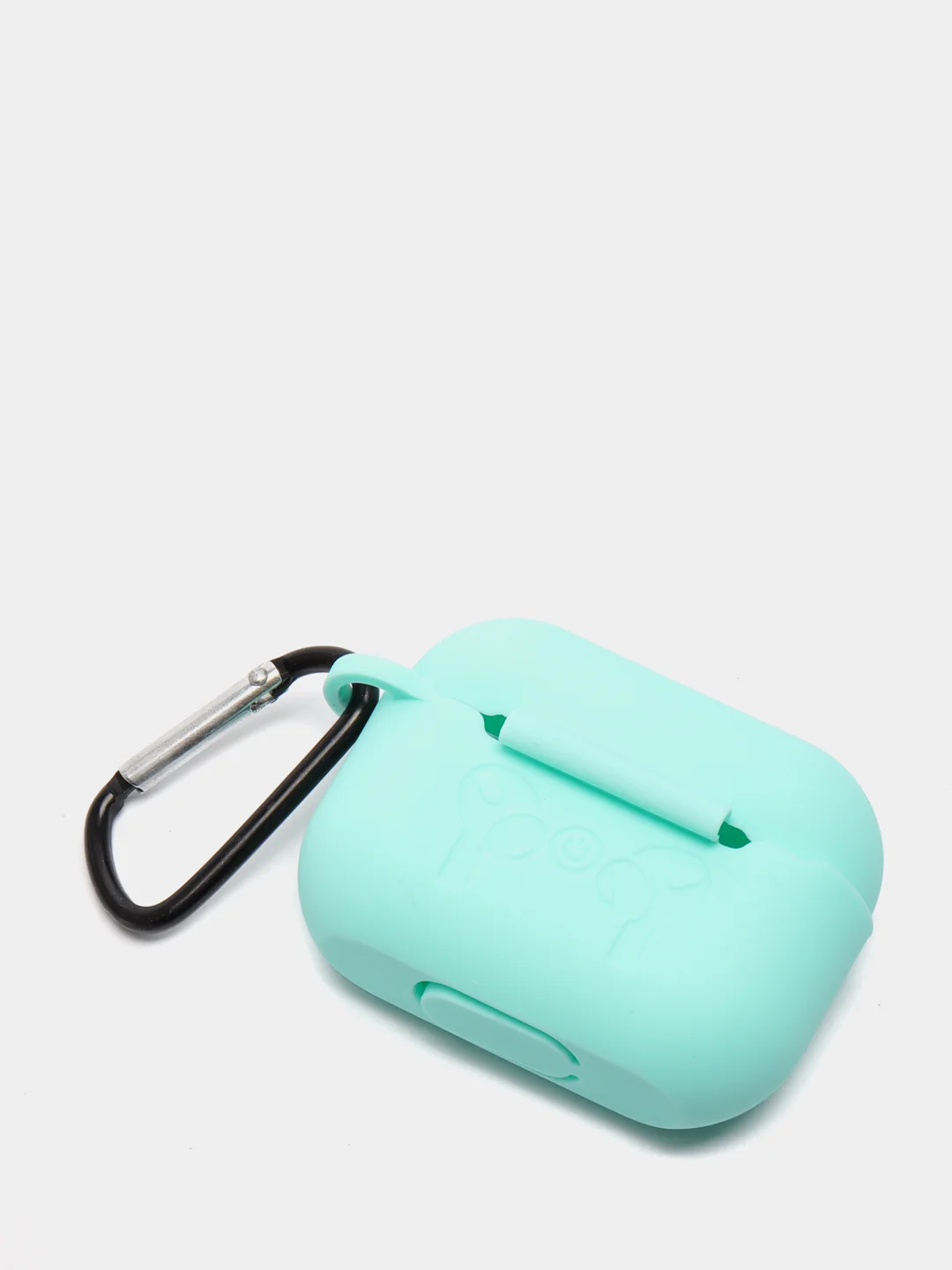 Белый силиконовый чехол с карабином для наушников AirPods 1, 2