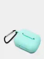 Белый силиконовый чехол с карабином для наушников AirPods 1, 2