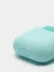 Голубой силиконовый чехол с карабином для наушников AirPods 1, 2