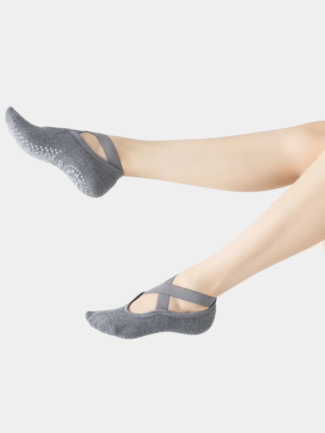 Серый носки антискользящие для йоги, пилатеса Non slip