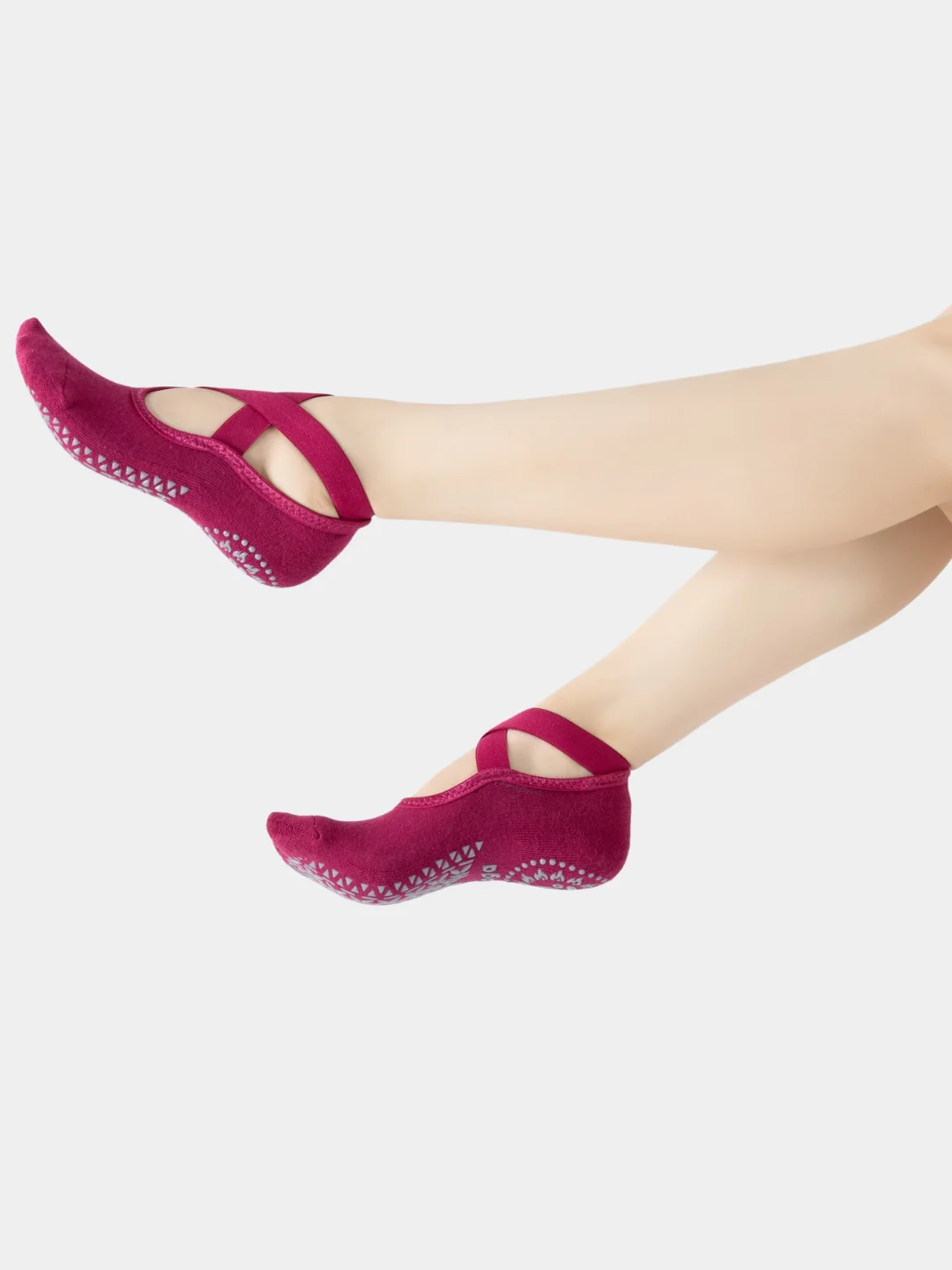 Багровый носки антискользящие для йоги, пилатеса Non slip