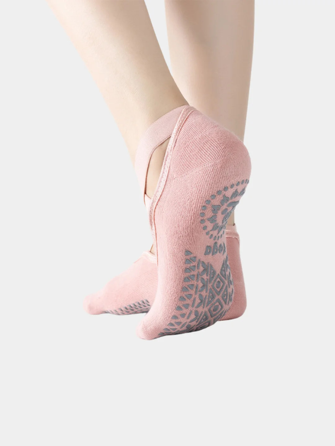 Розовый носки антискользящие для йоги, пилатеса Non slip