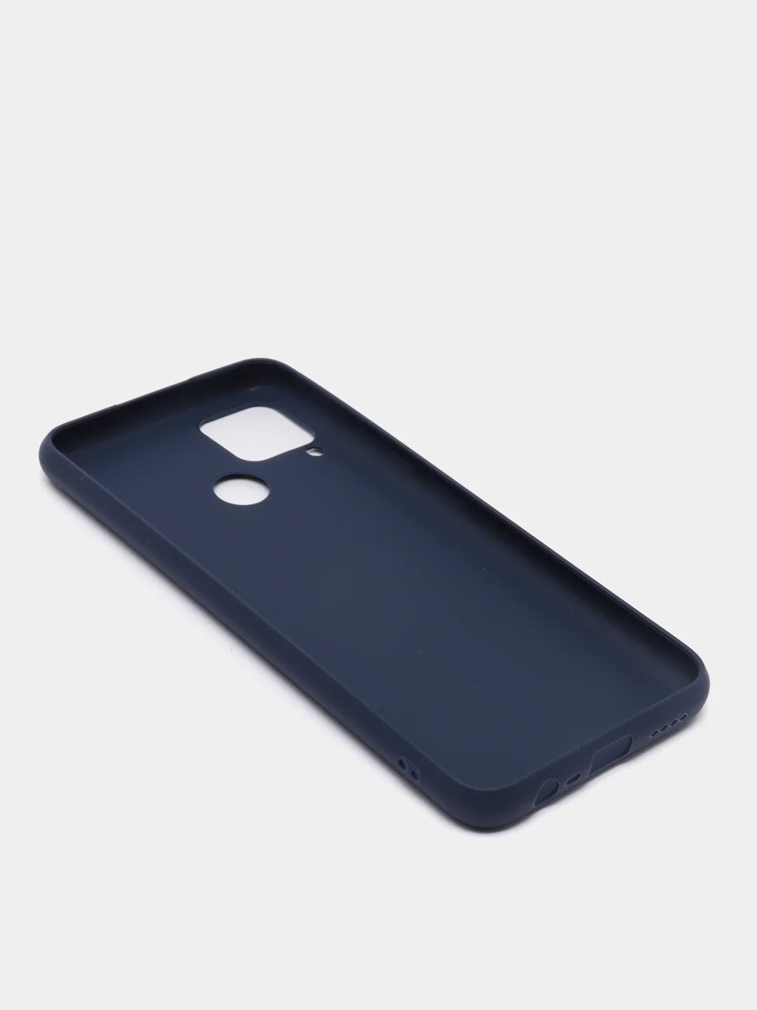 Синий меланж чехол-накладка для Realme C25 из силикона, с матовым покрытием и бортиком