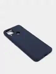 Синий меланж чехол-накладка для Realme C25 из силикона, с матовым покрытием и бортиком
