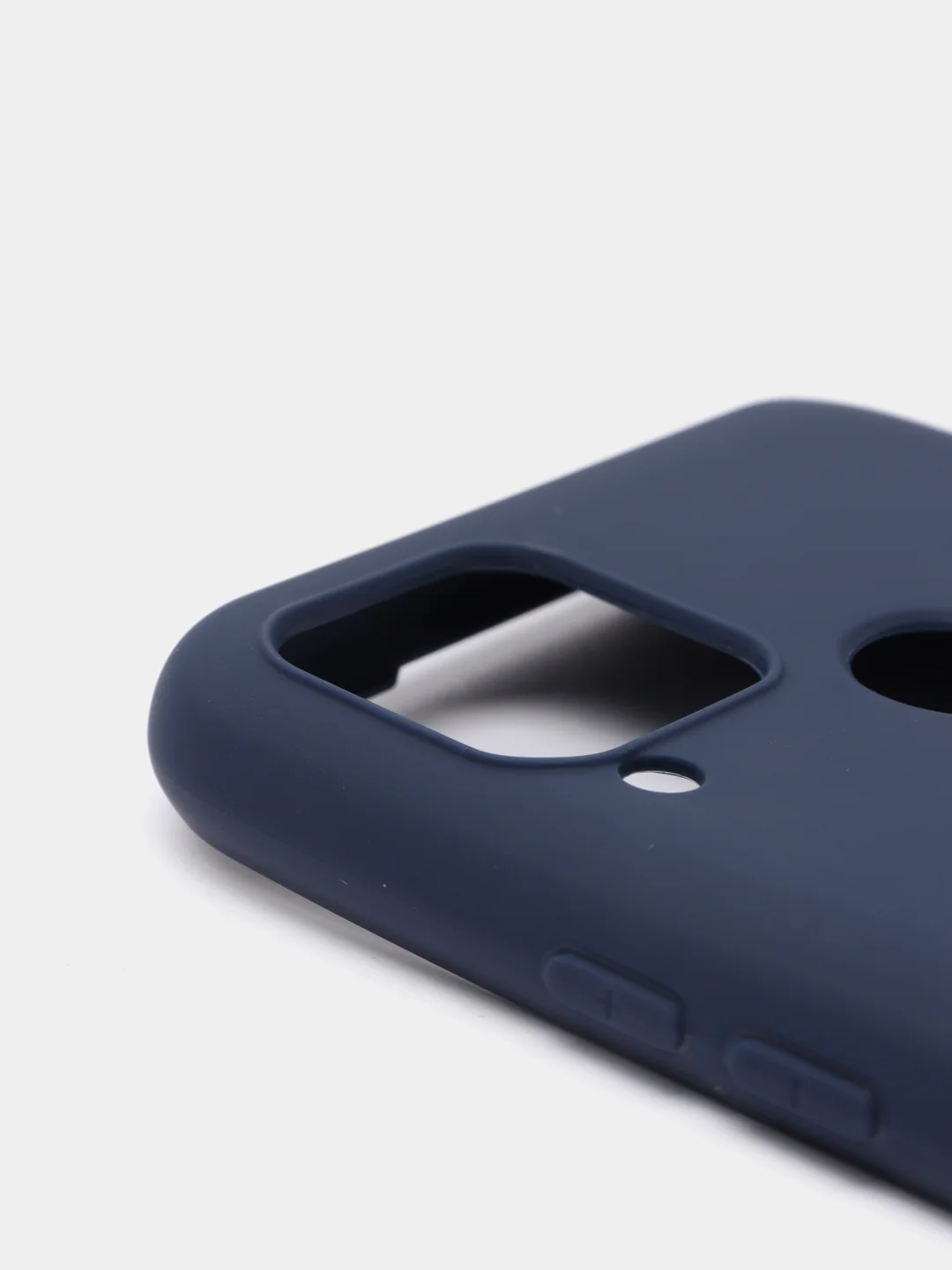 Синий меланж чехол-накладка для Realme C25 из силикона, с матовым покрытием и бортиком