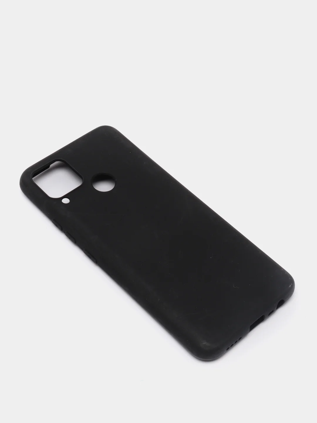 Черный чехол-накладка для Realme C25 из силикона, с матовым покрытием и бортиком