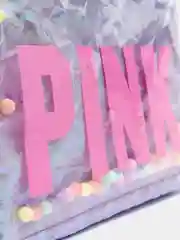 Розовый косметичка PINK на молнии с бусинами