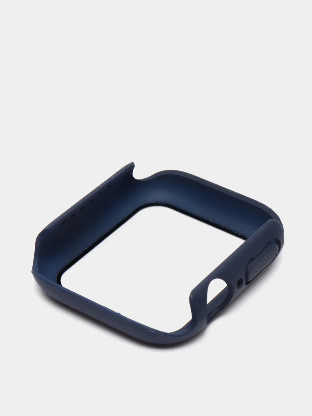Темно-синий силиконовый ремешок + защитная накладка со стеклом на корпус Apple Watch 40 mm