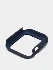 Темно-синий силиконовый ремешок + защитная накладка со стеклом на корпус Apple Watch 40 mm