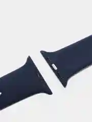 Темно-синий силиконовый ремешок + защитная накладка со стеклом на корпус Apple Watch 40 mm
