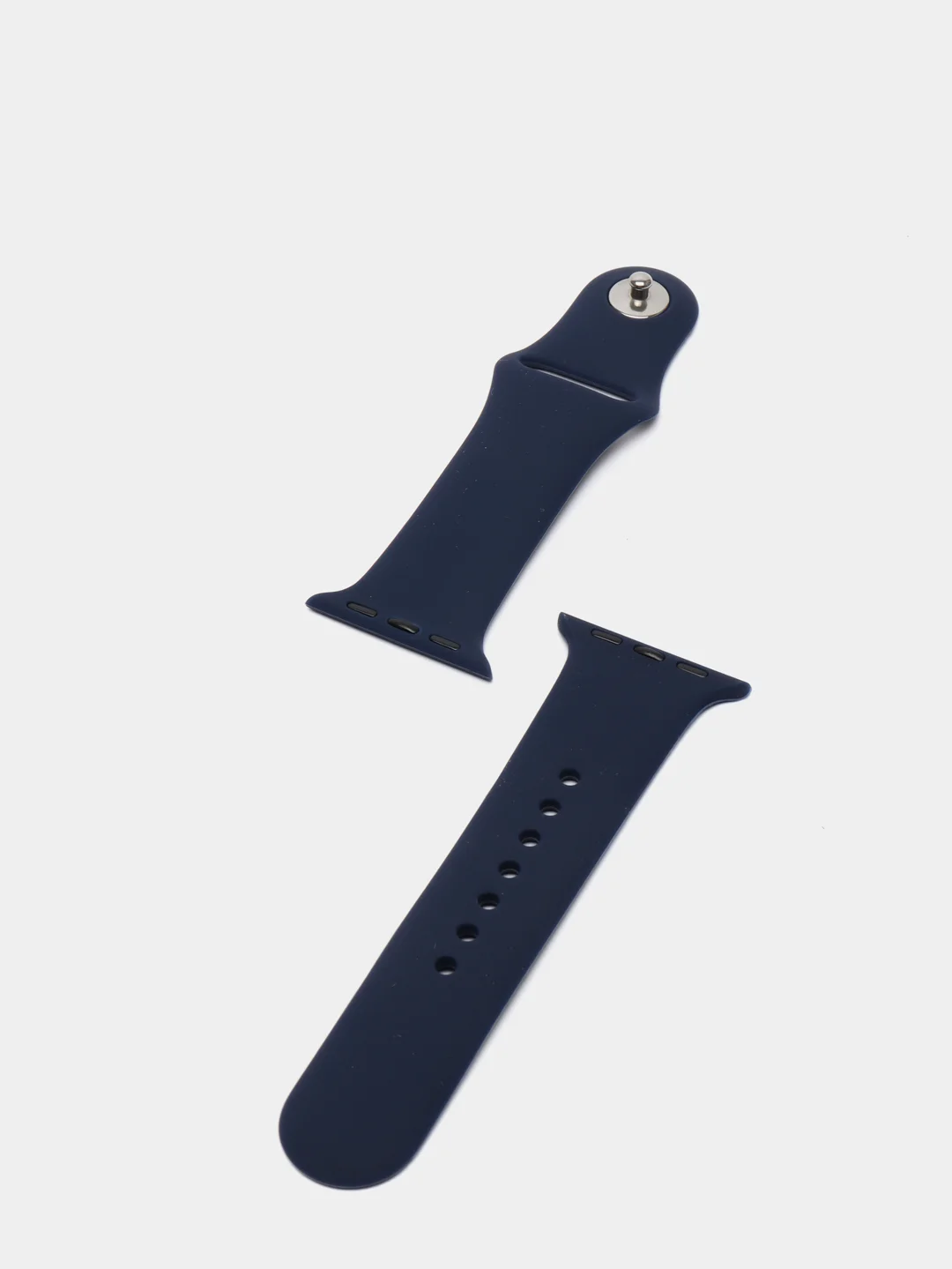 Темно-синий силиконовый ремешок + защитная накладка со стеклом на корпус Apple Watch 40 mm