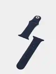 Темно-синий силиконовый ремешок + защитная накладка со стеклом на корпус Apple Watch 40 mm