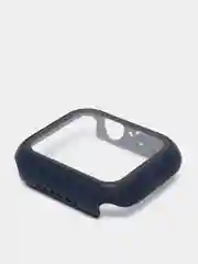 Темно-синий силиконовый ремешок + защитная накладка со стеклом на корпус Apple Watch 40 mm