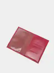 Розовый обложка на паспорт с картхолдером из натуральной кожи