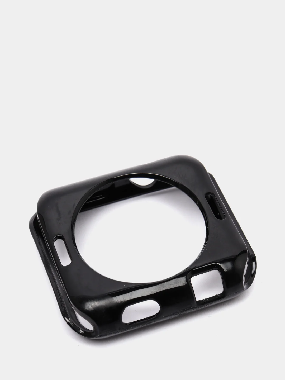 Черный чехол для Apple Watch 38/ 40/ 41/ 42/ 44/ 45 mm, силиконовый