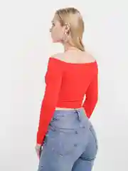 Красный топ с рукавами