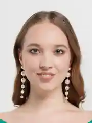 Бежевый меланж длинные серьги-подвески, с жемчугом, массивные