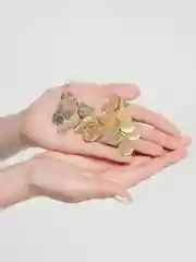 Бронзовый длинные серьги с подвесками геометрической формы