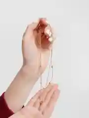 Золотой двойное колье с подвеской сердечком