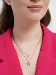 Двухслойное ожерелье с бабочкой