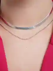 Белый двойная цепочка ожерелье на шею