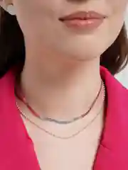 Белый двойная цепочка ожерелье на шею