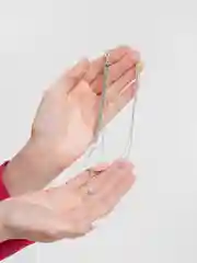 Белый двойная цепочка ожерелье на шею