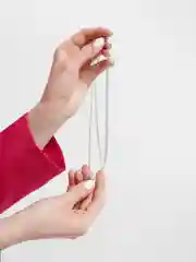 Серебряный двухуровневая цепочка с жемчужиной