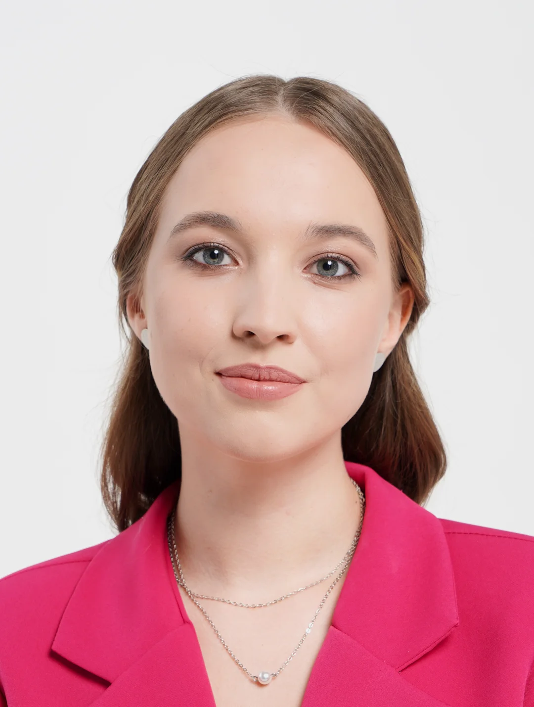 Серебряный двухуровневая цепочка с жемчужиной