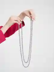 Серебряный бусы из искусственного жемчуга/Длинные бусы/Жемчуг
