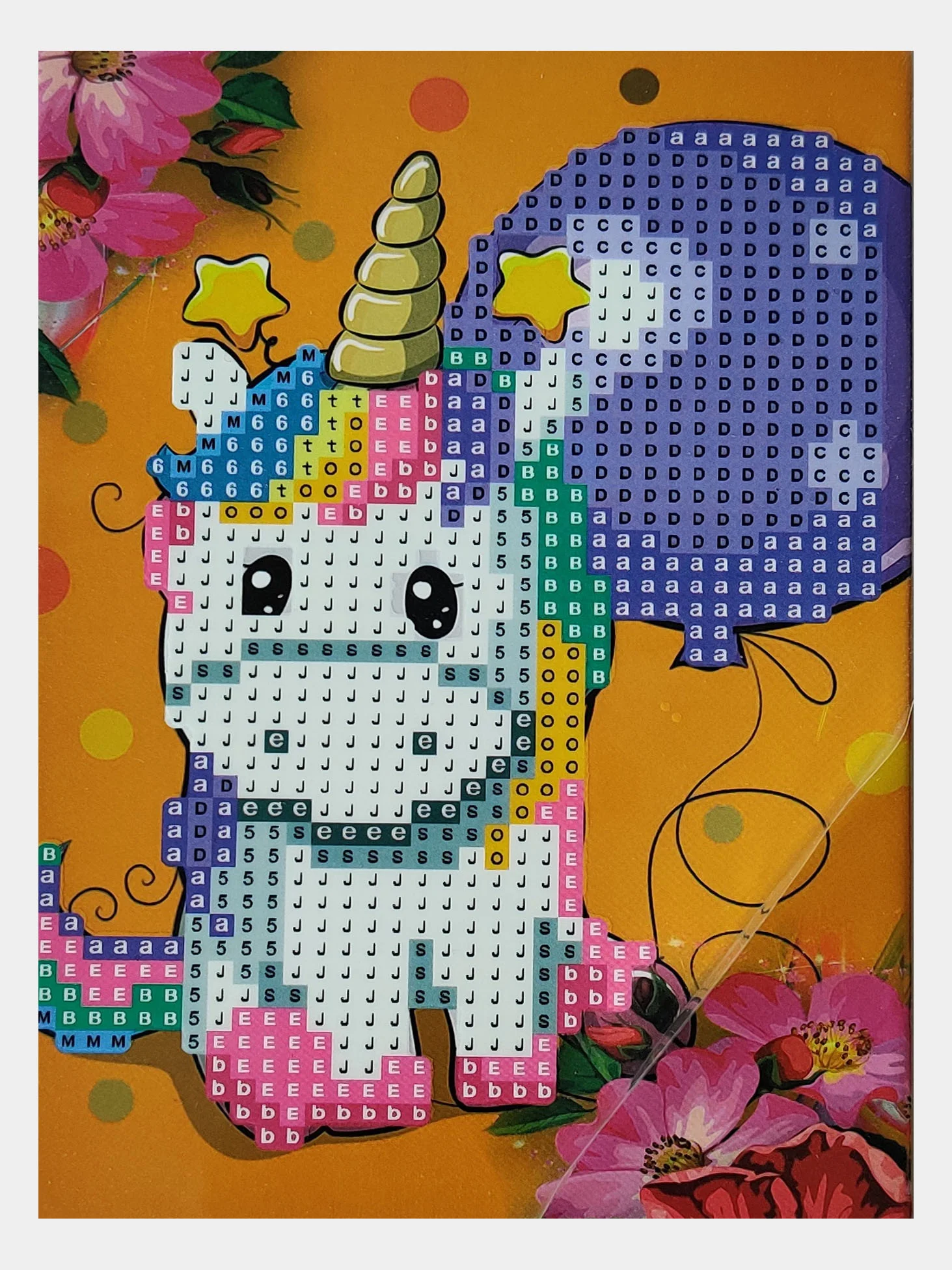 Коралловый алмазная мозаика 10*15 см "Единорог"