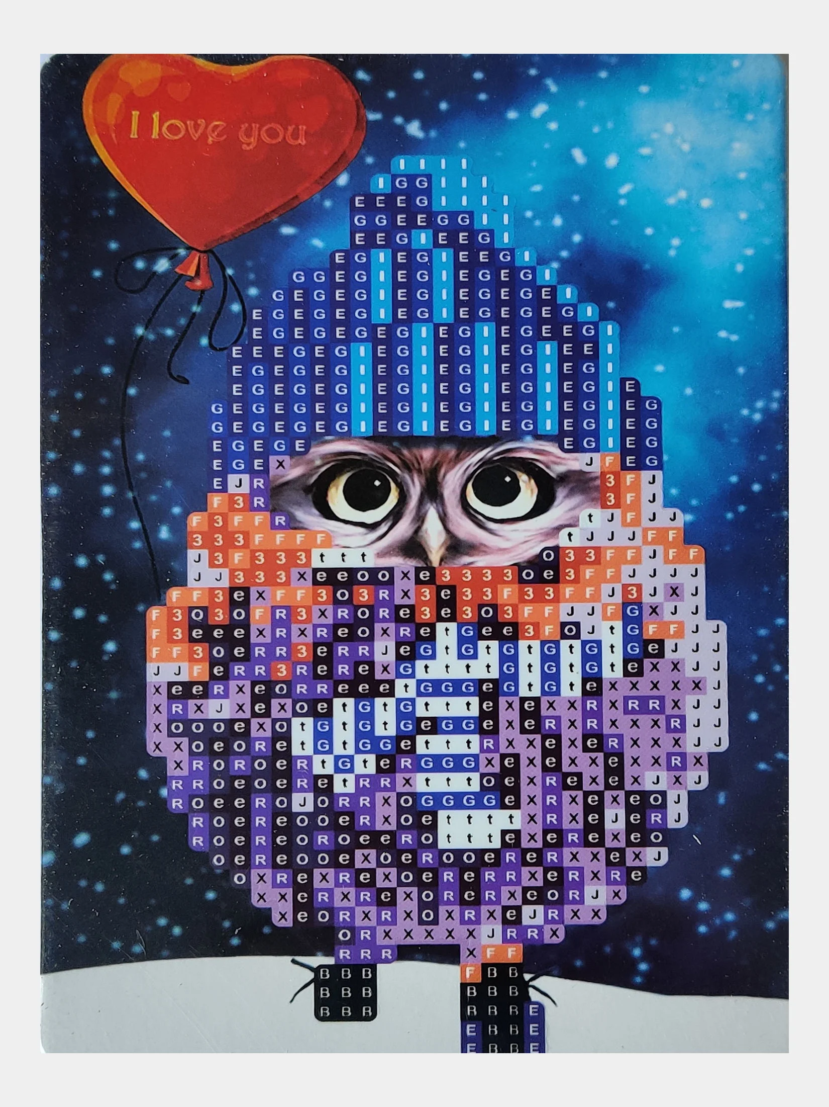 Индиго алмазная мозаика "Сова", 10*15