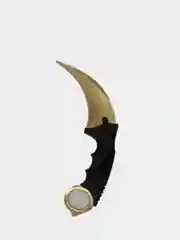 Золотой нож керамбит Cs Go имитирующий клык тигра