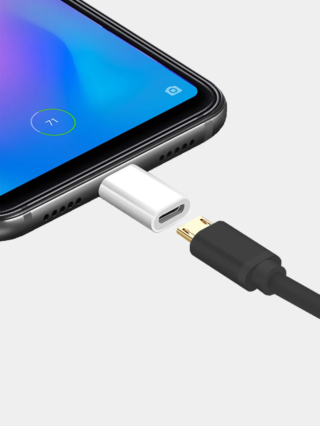 Черный переходник адаптер micro usb type c