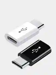 Черный переходник адаптер micro usb type c