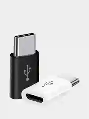 Черный переходник адаптер micro usb type c