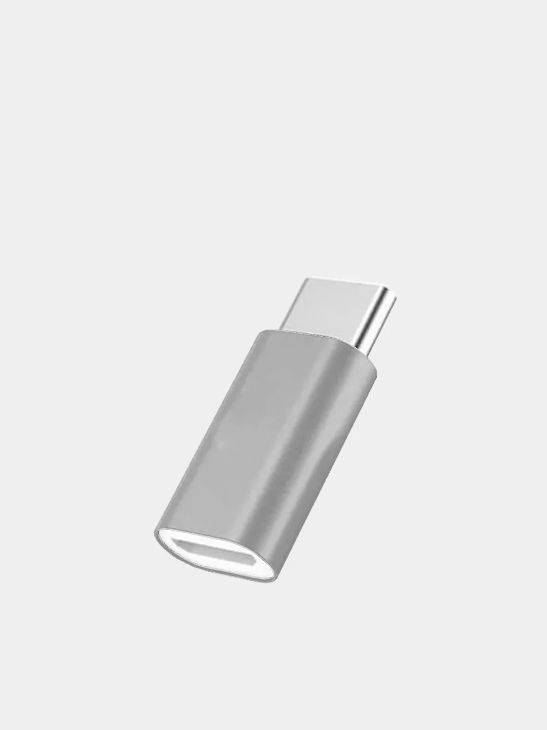 Серый адаптер переходник USB Type-C otg micro USB