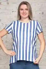 Синий футболка женская, хлопок