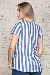 Синий футболка женская, хлопок