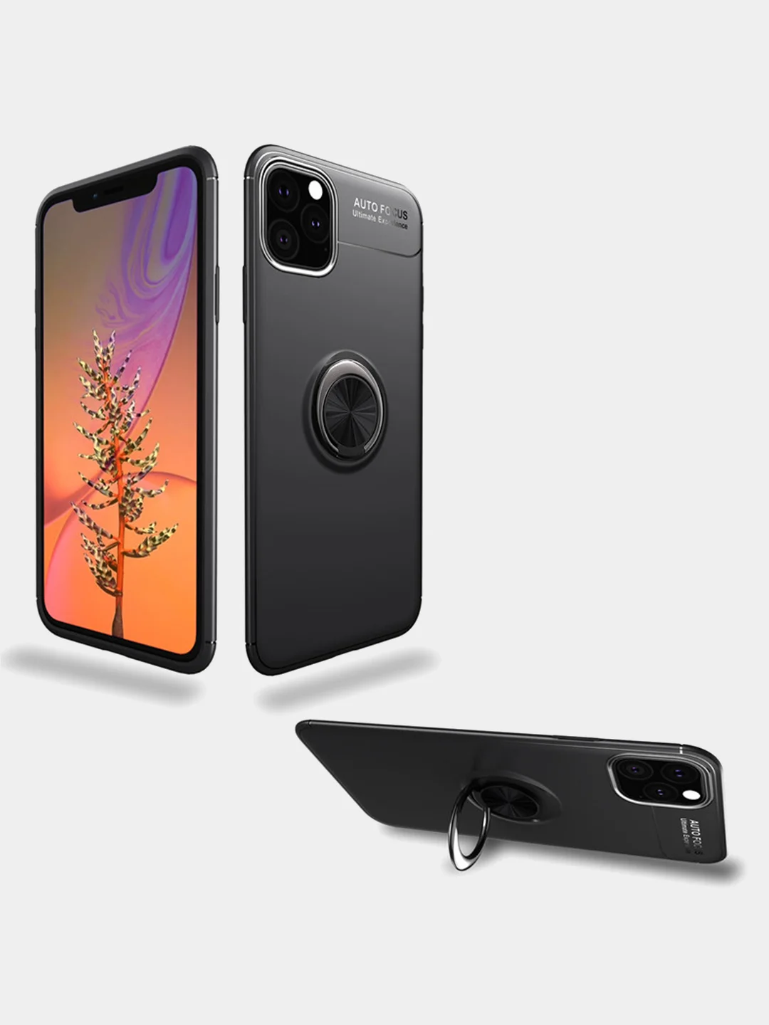 Чехол для Iphone Айфон 12 pro max с кольцом, розовый, красный