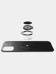 Чехол для Iphone Айфон 12 pro max с кольцом, розовый, красный