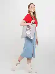 Фиолетовый сумка женская, с принтом