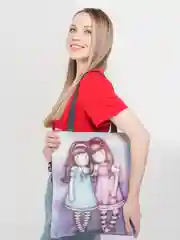 Синий меланж сумка женская, с принтом