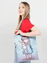 Белый сумка женская, с принтом