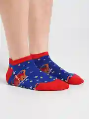 Темно-синий носки с рисуном космонавт, город, собачки, геометрия