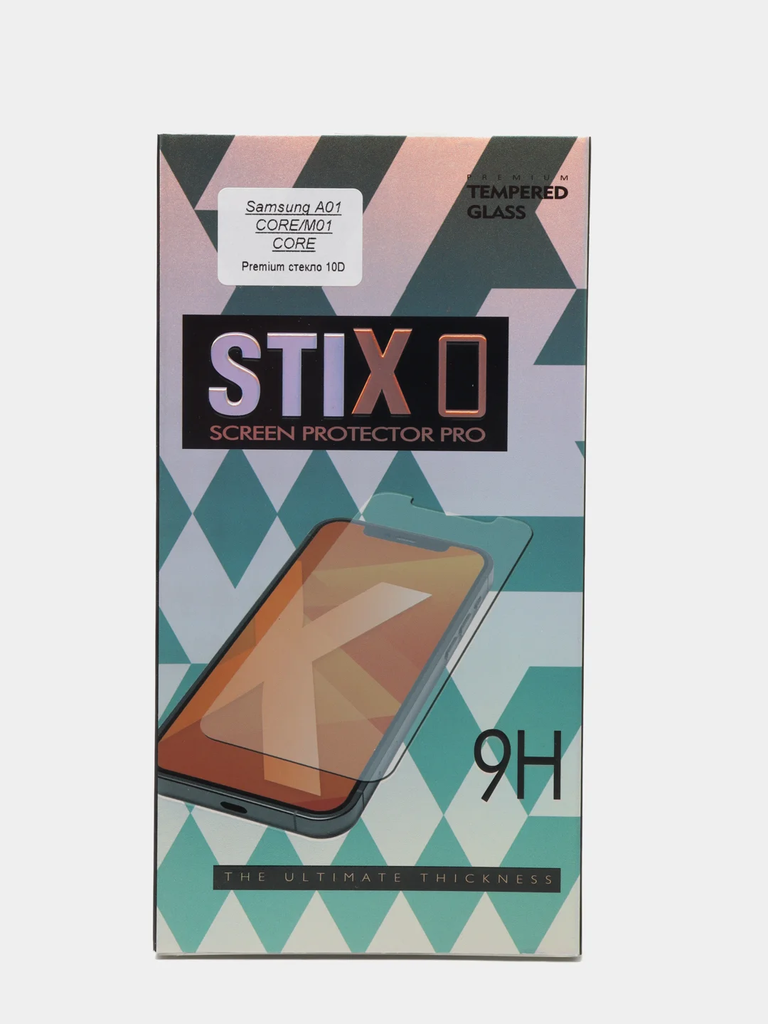 Черный защитное стекло STiX 10D Samsung A01 CORE/М01 CORE с рамкой, черное в упаковке