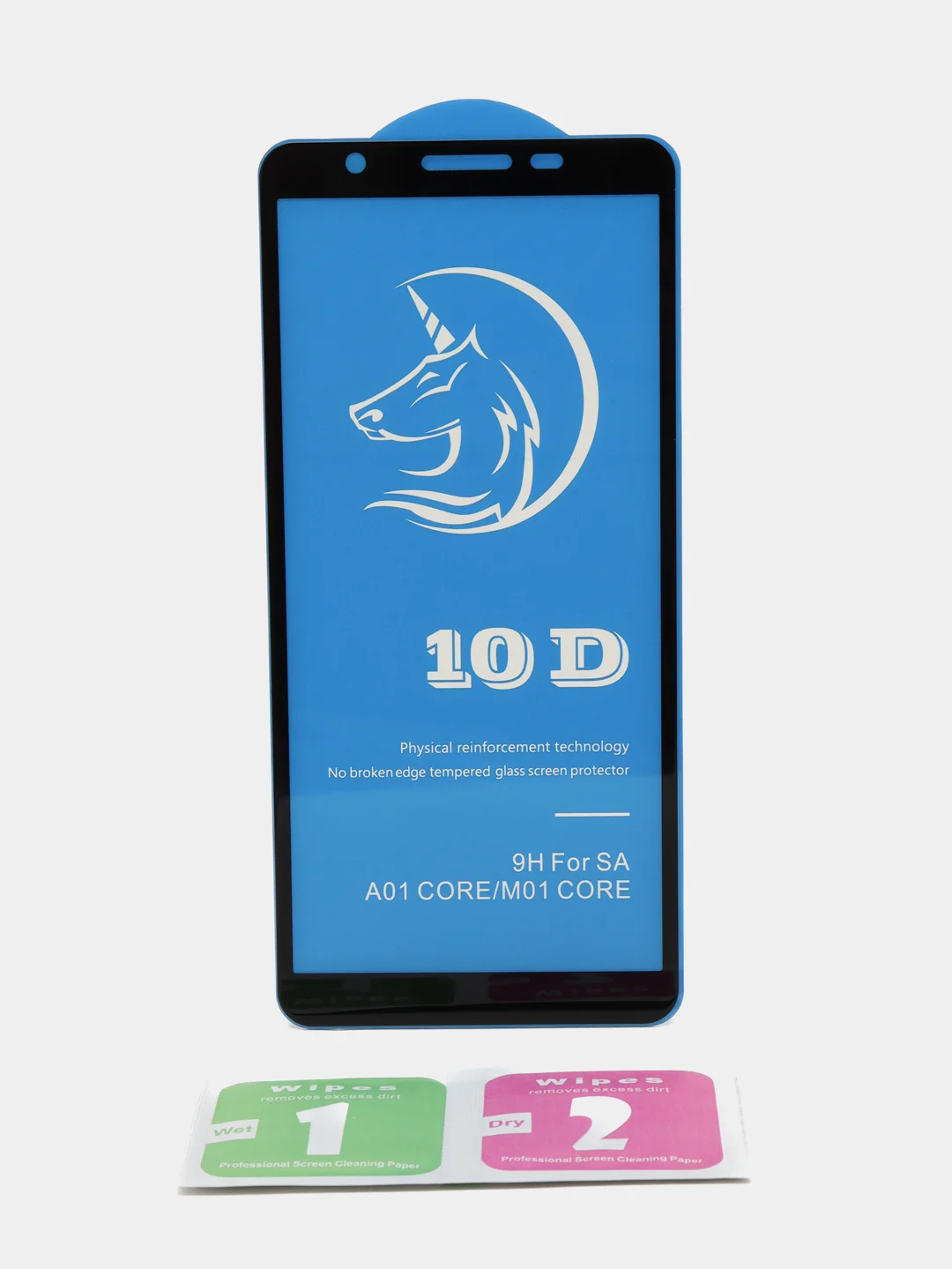 Черный защитное стекло STiX 10D Samsung A01 CORE/М01 CORE с рамкой, черное в упаковке