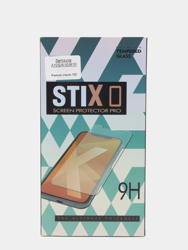 Защитное стекло STiX 10D Samsung A10S/A10/M10 с рамкой, черное в упаковке