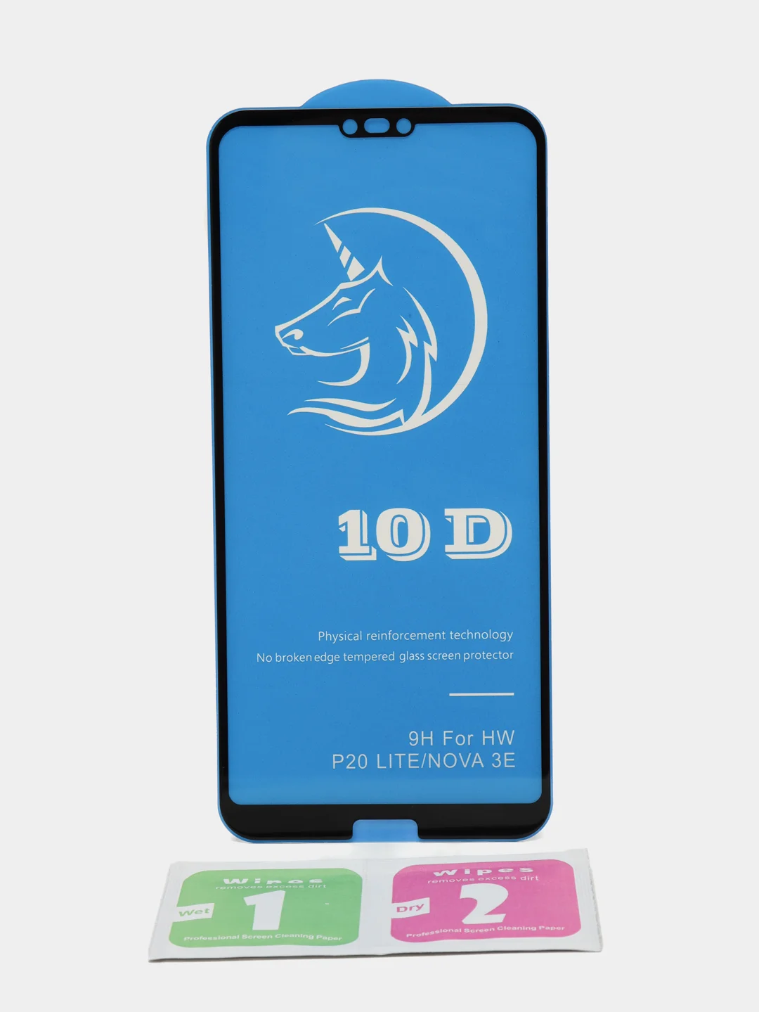 Черный защитное стекло STiX 10D Honor P20 Lite 2018/Nova 3E с рамкой, черное в упаковке